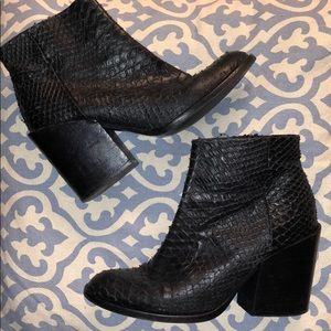Zara black Snakeskin Booties